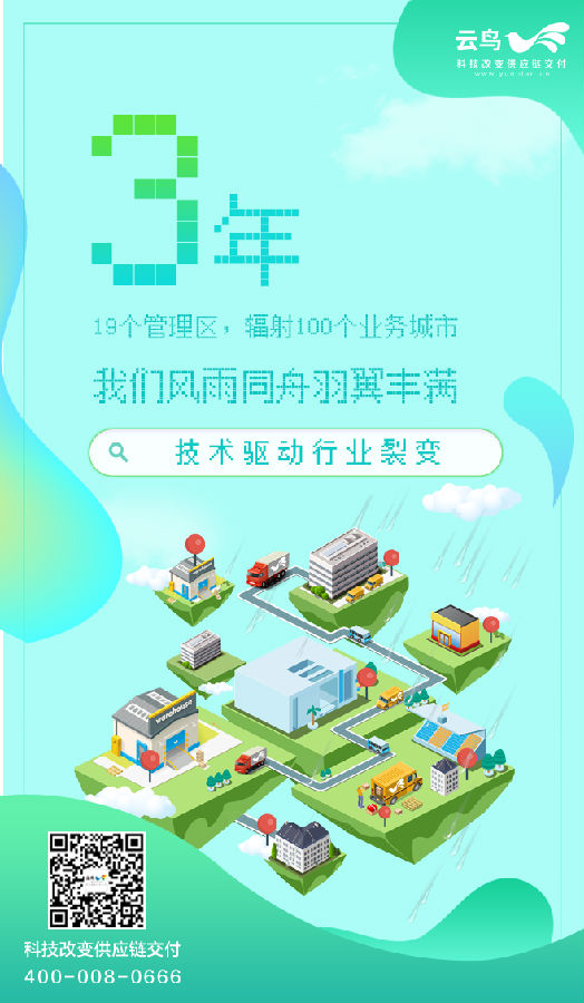 云鸟科技成立三周年，为智慧城配事业砥砺前行！