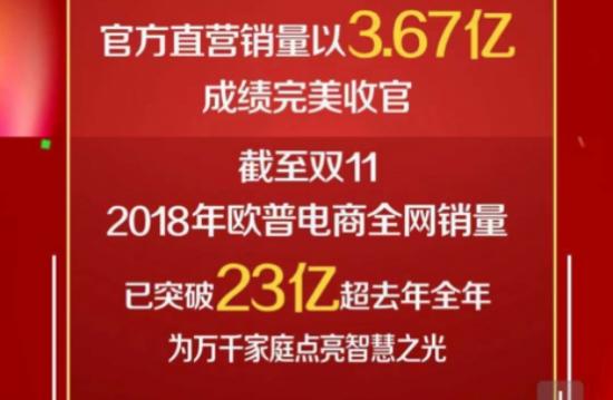智享自在，2018年欧普照明双11再续辉煌